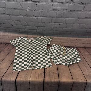 Little One Shop Checker Print 2 Piece Outfit